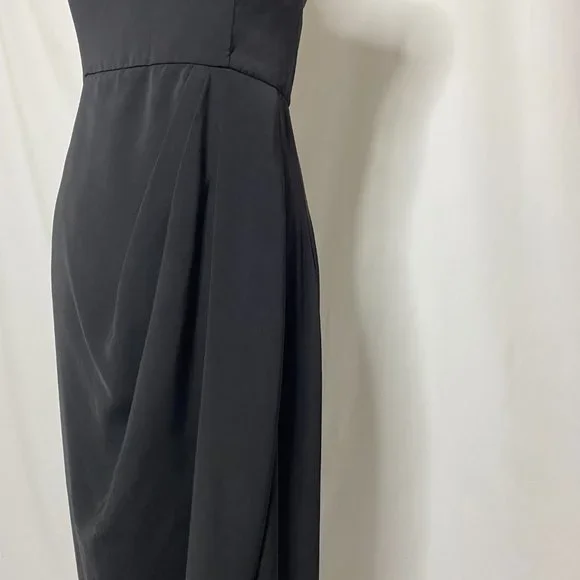 Shona Joy Black Strapless Draped Tulip Sweetheart Dress - Picture 4 of 11